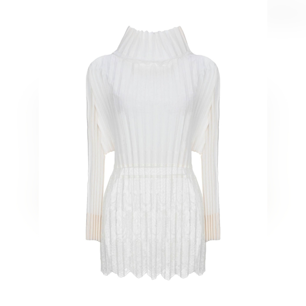 Stella McCartney Ivory 10-12 US top, lace, woven, turtleneck, long sleeves